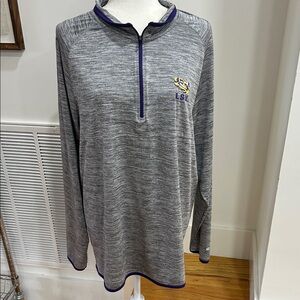 Colosseum LSU Gray and Purple Men's dri-fit Pullover